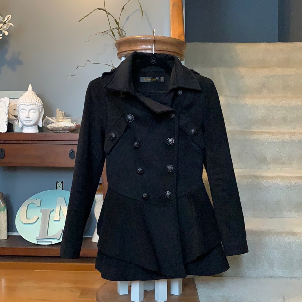 Black Peplum Peacoat